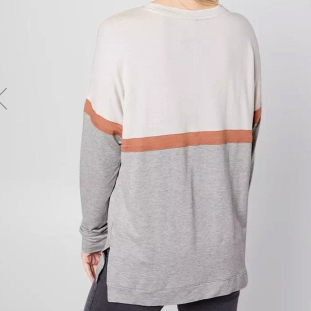White Crow White, Orange, & Gray Color Block Long Sleeve Shirt - Picture 2 of 11